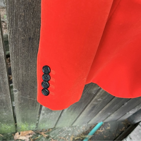 J. Crew Parke Velour One Button Orange Blazer G9101 Sz 00 - Picture 6 of 16